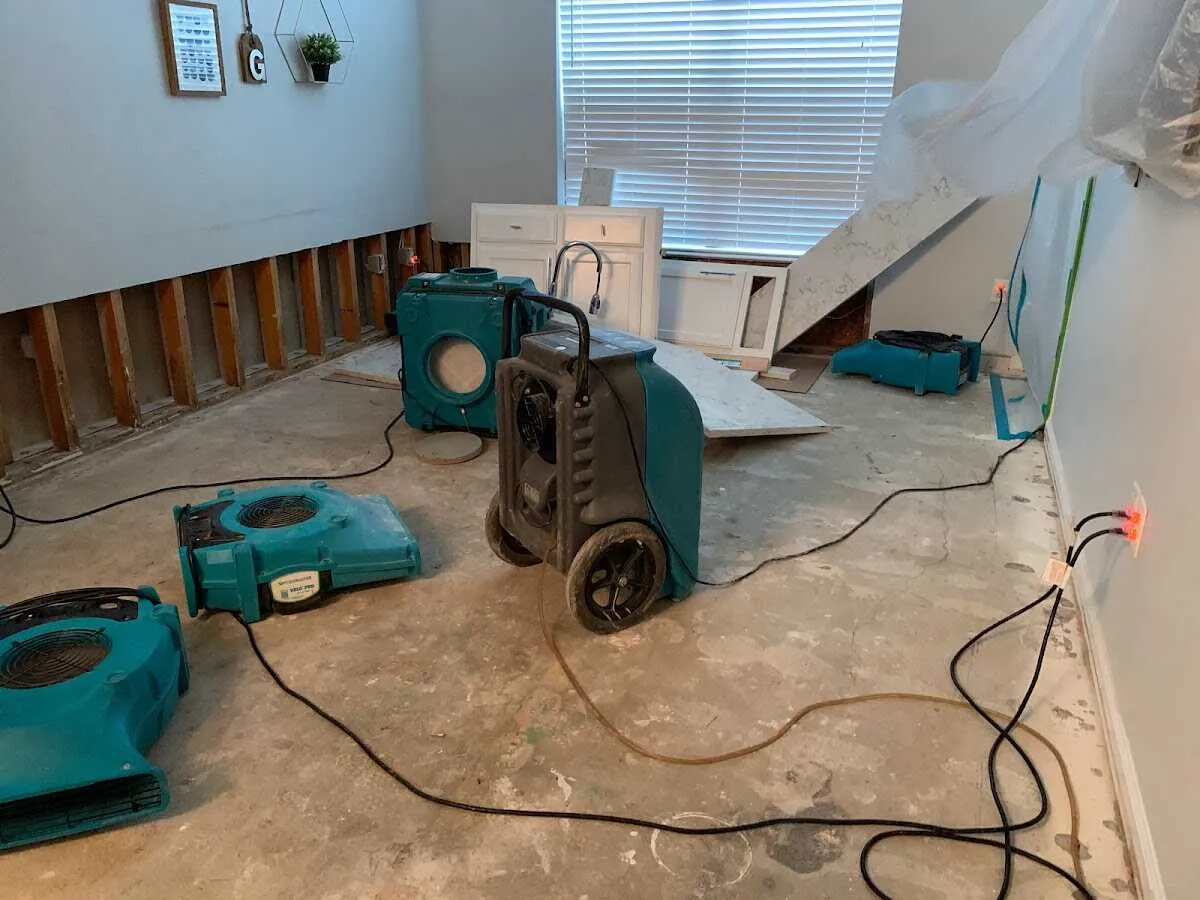 Dehumidifier in flood-cut room for Water Extraction & Removal in East Greenwich